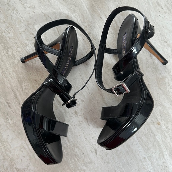 Ralph Lauren Purple Label Shoes - Ralph Lauren Purple Label Collection Black Strappy Heels Size 8